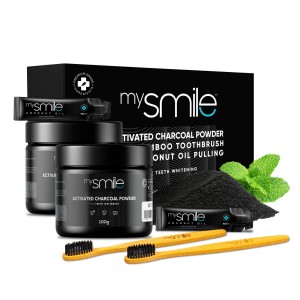 mySmile Aktivt Kulpulver med Bambus Tandbørste & Olieskylning